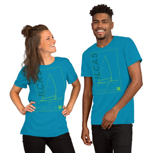 Boatbranding Aqua / S Unisex t-shirt ILCA 5 / Laser Radial Sailing-Gift Regatta Yacht Sailing-Lifestyle Sailing-Apparel Nautical-Fashion Nautical-Gear