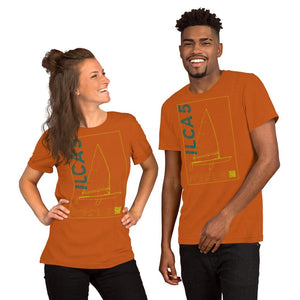 Boatbranding Autumn / S Unisex t-shirt ILCA 5 / Laser Radial Sailing-Gift Regatta Yacht Sailing-Lifestyle Sailing-Apparel Nautical-Fashion Nautical-Gear
