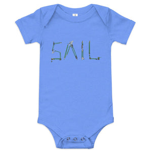 Boatbranding Heather Columbia Blue / 3-6m SAIL Baby short sleeve one piece Sailing-Gift Regatta Yacht Sailing-Lifestyle Sailing-Apparel Nautical-Fashion Nautical-Gear