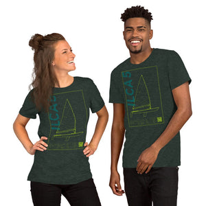 Boatbranding Heather Forest / S Unisex t-shirt ILCA 5 / Laser Radial Sailing-Gift Regatta Yacht Sailing-Lifestyle Sailing-Apparel Nautical-Fashion Nautical-Gear