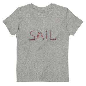 Boatbranding Heather Grey / 3-4 SAIL Organic cotton kids t-shirt Sailing-Gift Regatta Yacht Sailing-Lifestyle Sailing-Apparel Nautical-Fashion Nautical-Gear