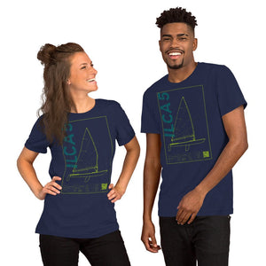 Boatbranding Navy / XS Unisex t-shirt ILCA 5 / Laser Radial Sailing-Gift Regatta Yacht Sailing-Lifestyle Sailing-Apparel Nautical-Fashion Nautical-Gear