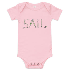Boatbranding Pink / 3-6m SAIL Baby short sleeve one piece Sailing-Gift Regatta Yacht Sailing-Lifestyle Sailing-Apparel Nautical-Fashion Nautical-Gear