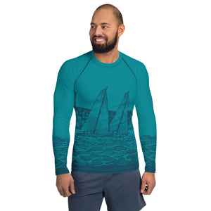 Boatbranding Rash Guard Sailing design Men's Rash Guard - Long Sleeve Sailing-Gift Regatta Yacht Sailing-Lifestyle Sailing-Apparel Nautical-Fashion Nautical-Gear