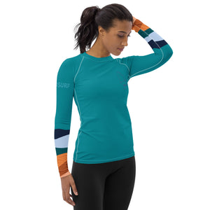 Boatbranding Rash Guard Windsurf sailing design women's Rash Guard - Long Sleeve Sailing-Gift Regatta Yacht Sailing-Lifestyle Sailing-Apparel Nautical-Fashion Nautical-Gear