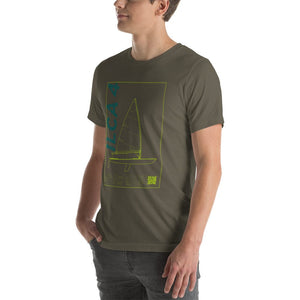 Boatbranding Unisex t-shirt ILCA 4 / Laser 4.7 Sailing-Gift Regatta Yacht Sailing-Lifestyle Sailing-Apparel Nautical-Fashion Nautical-Gear