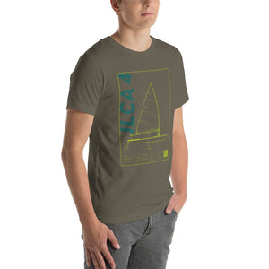 Boatbranding Unisex t-shirt ILCA 4 / Laser 4.7 Sailing-Gift Regatta Yacht Sailing-Lifestyle Sailing-Apparel Nautical-Fashion Nautical-Gear