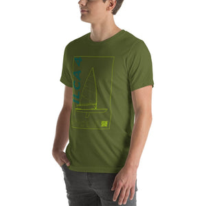 Boatbranding Unisex t-shirt ILCA 4 / Laser 4.7 Sailing-Gift Regatta Yacht Sailing-Lifestyle Sailing-Apparel Nautical-Fashion Nautical-Gear