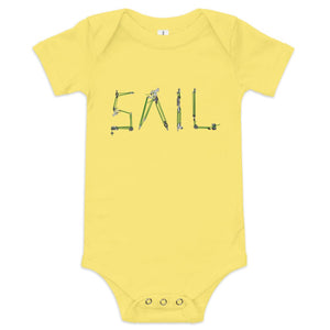 Boatbranding Yellow / 3-6m SAIL Baby short sleeve one piece Sailing-Gift Regatta Yacht Sailing-Lifestyle Sailing-Apparel Nautical-Fashion Nautical-Gear