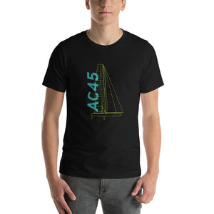 Boatbranding Black / XS AC45 Unisex t-shirt Sailing-Gift Regatta Yacht Sailing-Lifestyle Sailing-Apparel Nautical-Fashion Nautical-Gear