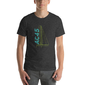 Boatbranding Dark Grey Heather / XS AC45Unisex t-shirt Sailing-Gift Regatta Yacht Sailing-Lifestyle Sailing-Apparel Nautical-Fashion Nautical-Gear