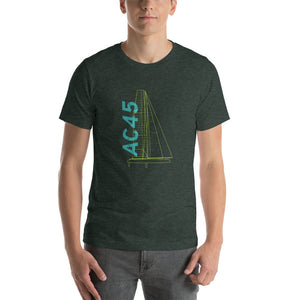 Boatbranding Heather Forest / S AC45 Unisex t-shirt Sailing-Gift Regatta Yacht Sailing-Lifestyle Sailing-Apparel Nautical-Fashion Nautical-Gear