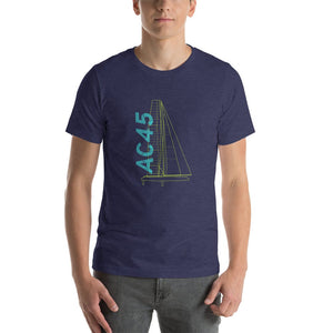 Boatbranding Heather Midnight Navy / XS AC45Unisex t-shirt Sailing-Gift Regatta Yacht Sailing-Lifestyle Sailing-Apparel Nautical-Fashion Nautical-Gear