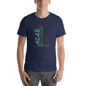 Boatbranding Navy / XS AC45 Unisex t-shirt Sailing-Gift Regatta Yacht Sailing-Lifestyle Sailing-Apparel Nautical-Fashion Nautical-Gear