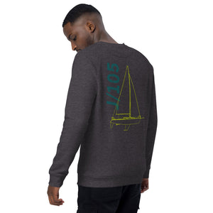 Boatbranding Unisex organic raglan sweatshirt J105 Sailing-Gift Regatta Yacht Sailing-Lifestyle Sailing-Apparel Nautical-Fashion Nautical-Gear