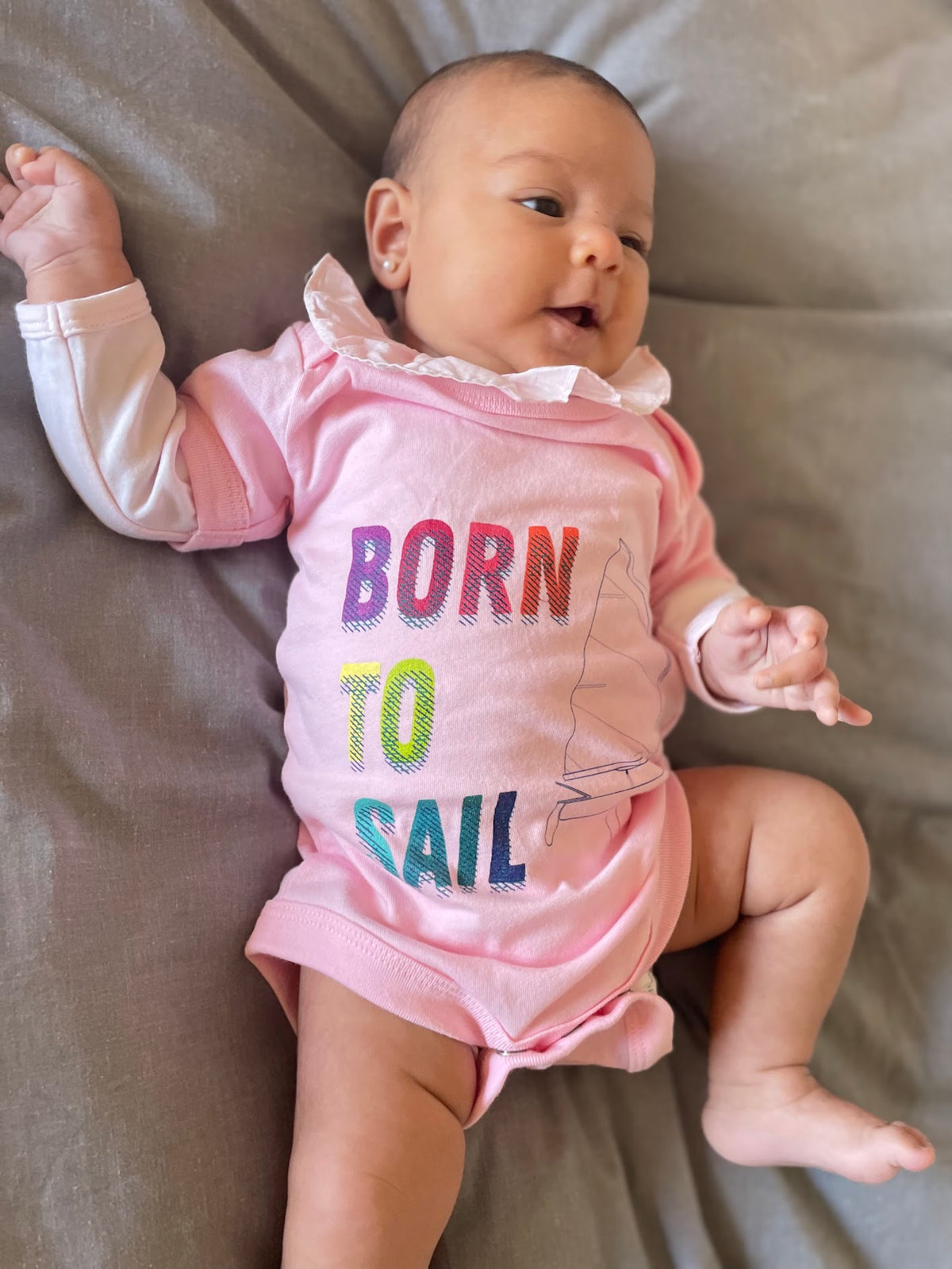 Optimist Sailing Baby short sleeve one piece (3M-24M) (100% Cotton)