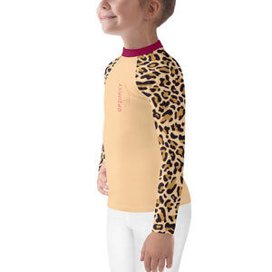 Optimist sailing design Kids girl Rash Guard  Animal print- Long Sleeve