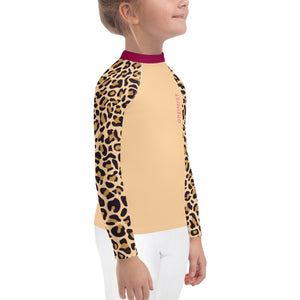 Optimist sailing design Kids girl Rash Guard  Animal print- Long Sleeve