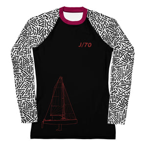 J70 yacht sailing design women's Rash Guard. - Long Sleeve