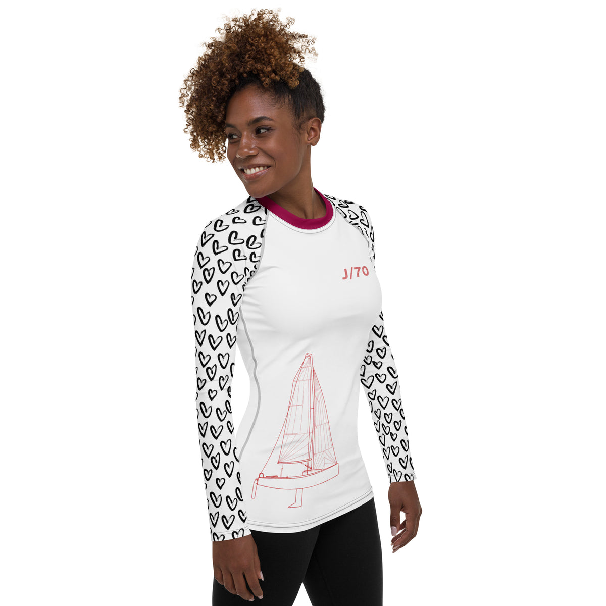 J70 yacht sailing design women's Rash Guard - Long Sleeve