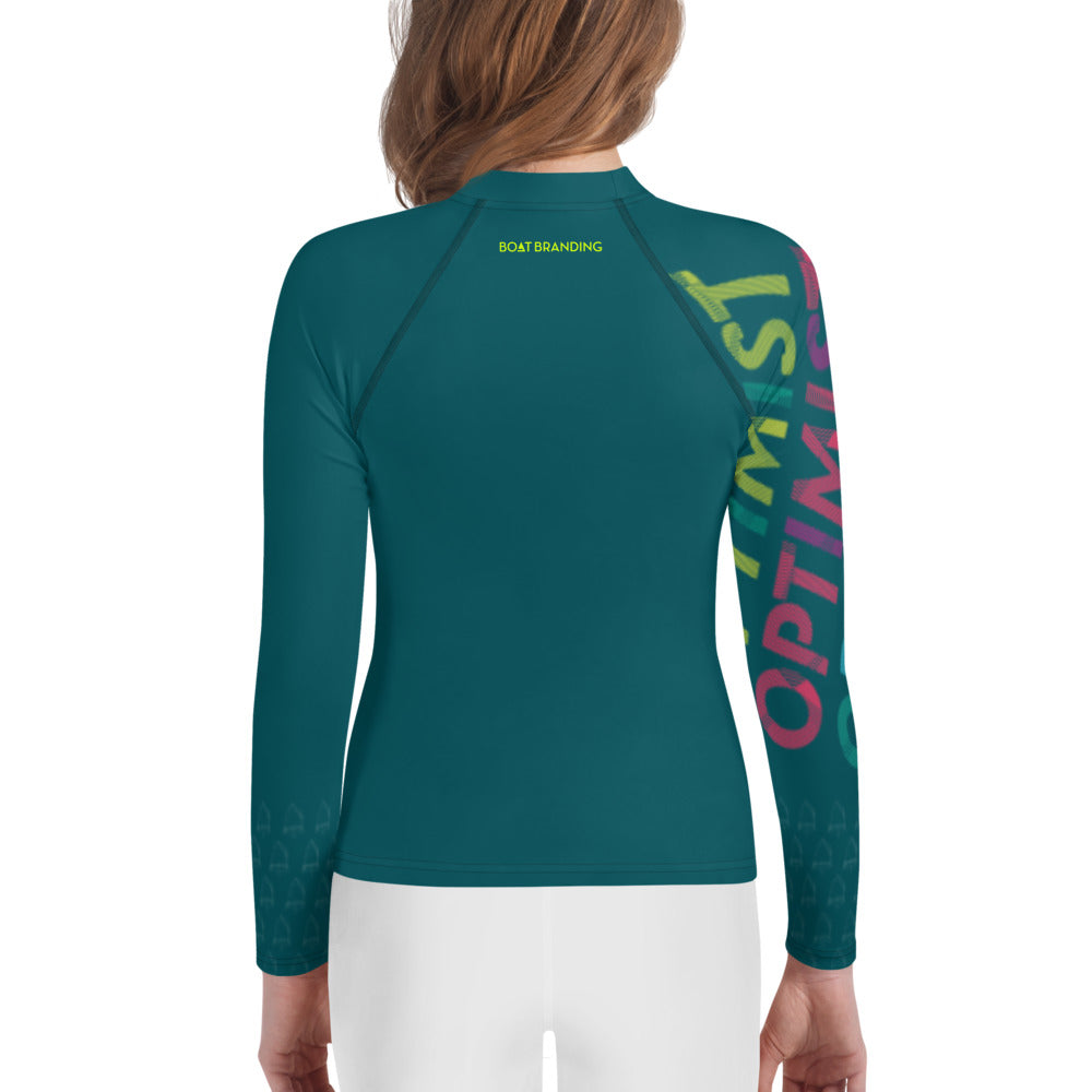 Optimist sailing design Youth Unisex Rash Guard - Long Sleeve
