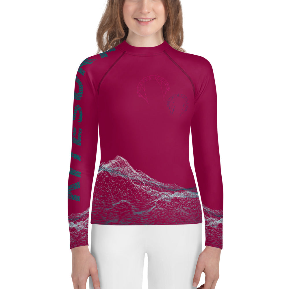 Kitesurfing sailing design Youth Girl Rash Guard - Long Sleeve