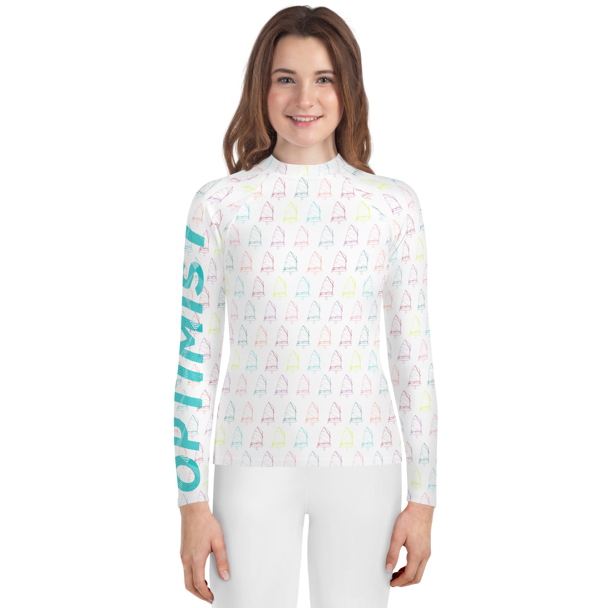 Optimist sailing regata design Youth Unisex Rash Guard - Long Sleeve