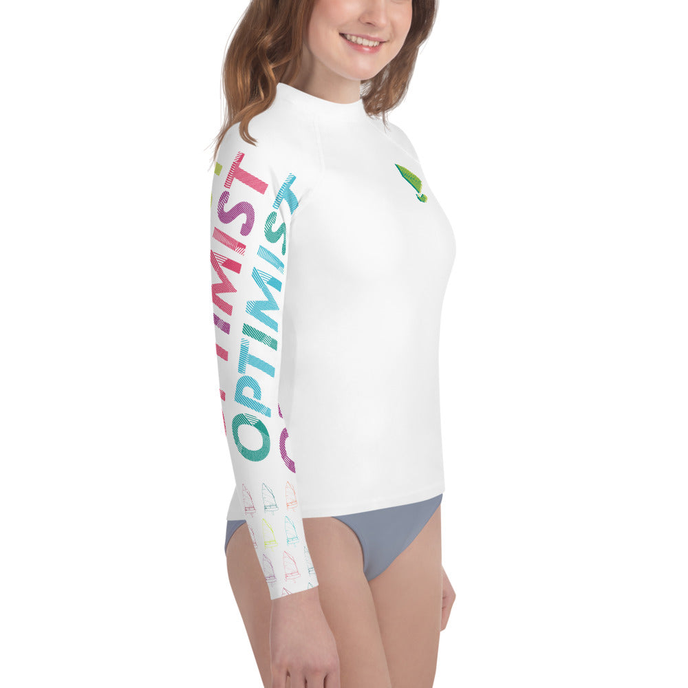 Optimist sailing design Youth Unisex Rash Guard - Long Sleeve