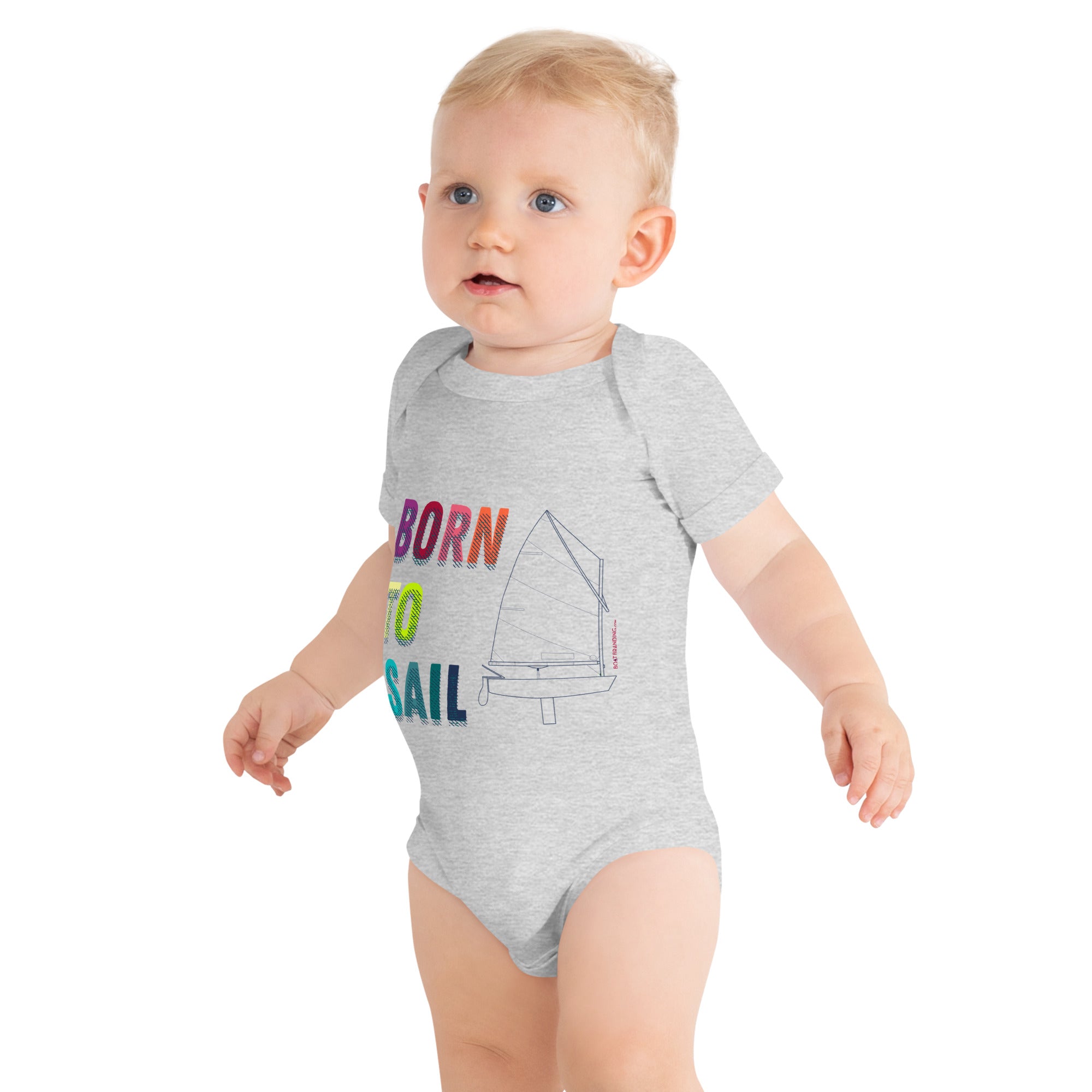 Optimist Sailing Baby short sleeve one piece (3M-24M) (100% Cotton)