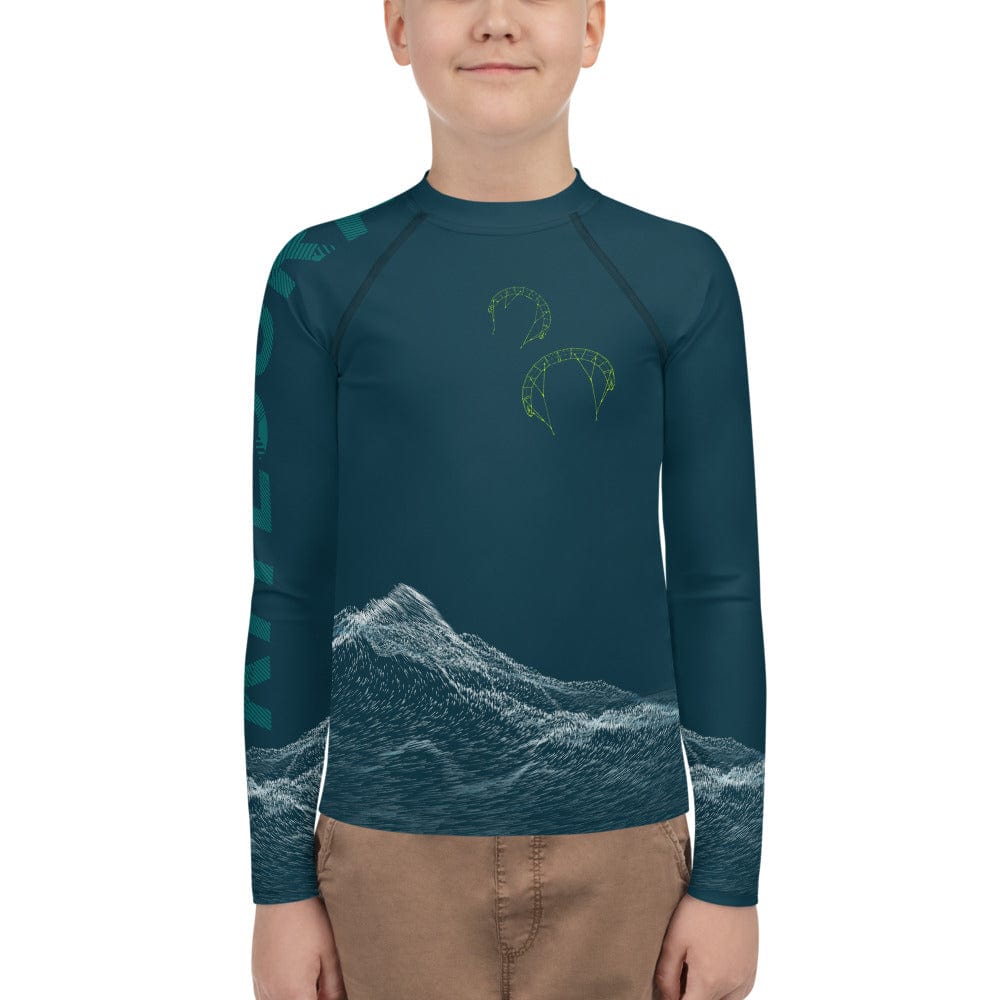 Boatbranding 8 Kitesurfing sailing design Youth unisex Rash Guard - Long Sleeve Sailing-Gift Regatta Yacht Sailing-Lifestyle Sailing-Apparel Nautical-Fashion Nautical-Gear