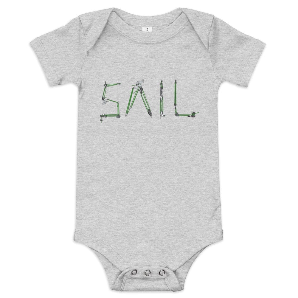 Boatbranding Athletic Heather / 3-6m SAIL Baby short sleeve one piece Sailing-Gift Regatta Yacht Sailing-Lifestyle Sailing-Apparel Nautical-Fashion Nautical-Gear