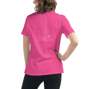 Boatbranding Berry / S Women's Relaxed T-Shirt Euphoria Sailing-Gift Regatta Yacht Sailing-Lifestyle Sailing-Apparel Nautical-Fashion Nautical-Gear