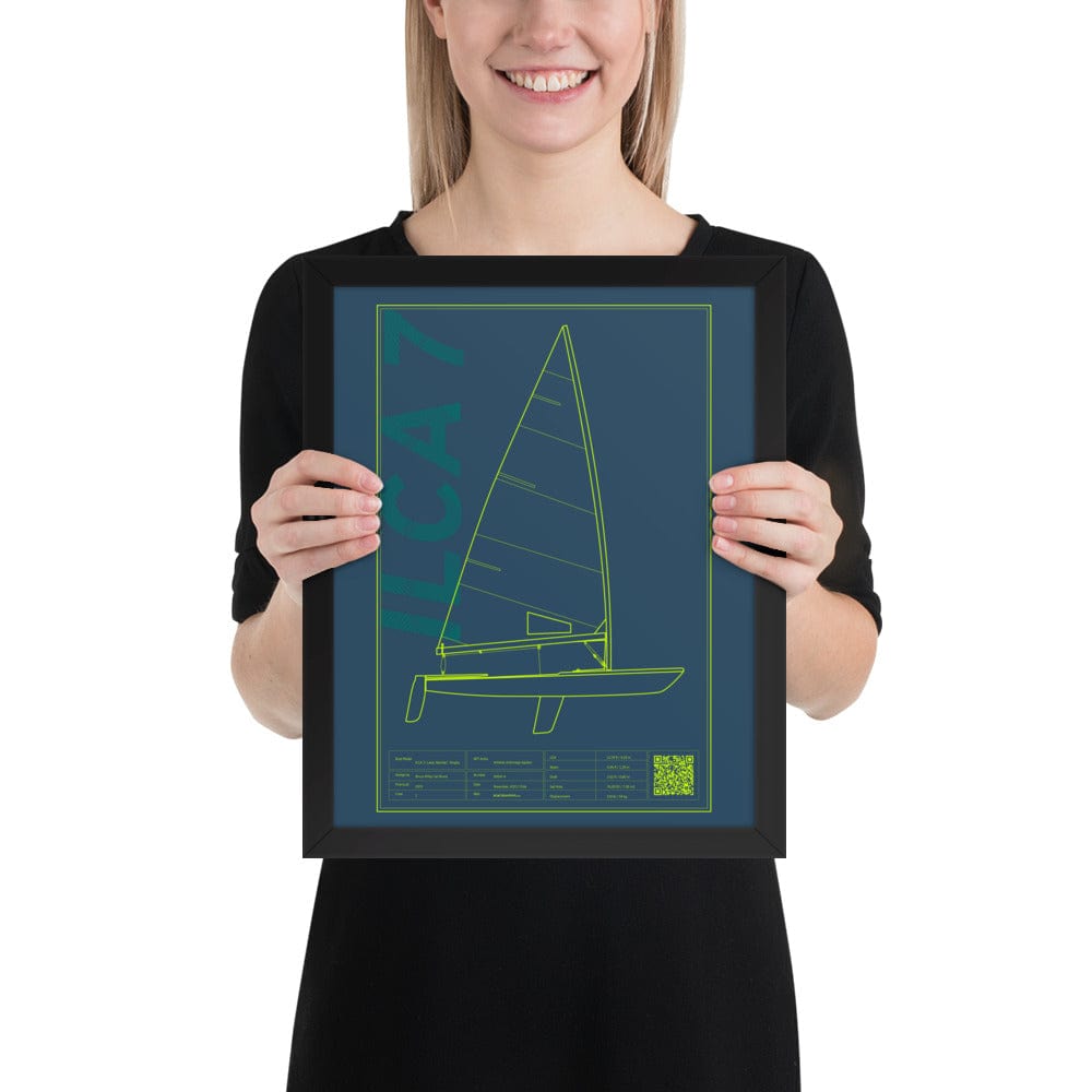 Boatbranding Black / 11″×14″ Framed poster ILCA 7 / Laser Sailing-Gift Regatta Yacht Sailing-Lifestyle Sailing-Apparel Nautical-Fashion Nautical-Gear