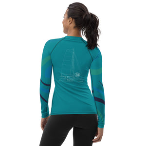 Boatbranding Euphoria Women's Rash Guard Sailing-Gift Regatta Yacht Sailing-Lifestyle Sailing-Apparel Nautical-Fashion Nautical-Gear