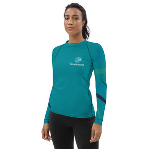 Boatbranding Euphoria Women's Rash Guard Sailing-Gift Regatta Yacht Sailing-Lifestyle Sailing-Apparel Nautical-Fashion Nautical-Gear