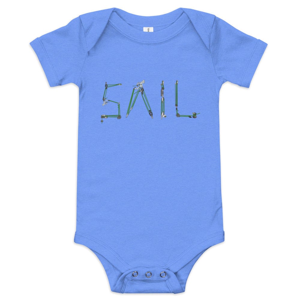 Boatbranding Heather Columbia Blue / 3-6m SAIL Baby short sleeve one piece Sailing-Gift Regatta Yacht Sailing-Lifestyle Sailing-Apparel Nautical-Fashion Nautical-Gear