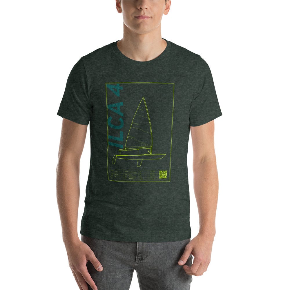 Boatbranding Heather Forest / S Unisex t-shirt ILCA 4 / Laser 4.7 Sailing-Gift Regatta Yacht Sailing-Lifestyle Sailing-Apparel Nautical-Fashion Nautical-Gear