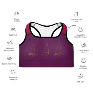 Boatbranding ILCA Laser Sailing Padded Sports Bra Sailing-Gift Regatta Yacht Sailing-Lifestyle Sailing-Apparel Nautical-Fashion Nautical-Gear