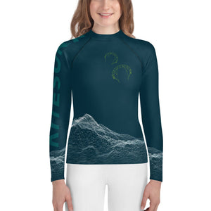 Boatbranding Kitesurfing sailing design Youth unisex Rash Guard - Long Sleeve Sailing-Gift Regatta Yacht Sailing-Lifestyle Sailing-Apparel Nautical-Fashion Nautical-Gear