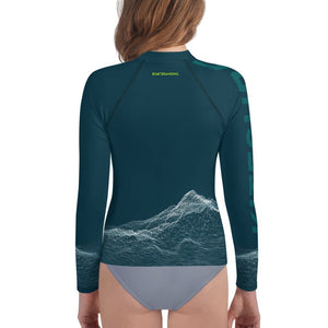 Boatbranding Kitesurfing sailing design Youth unisex Rash Guard - Long Sleeve Sailing-Gift Regatta Yacht Sailing-Lifestyle Sailing-Apparel Nautical-Fashion Nautical-Gear