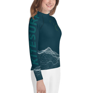 Boatbranding Kitesurfing sailing design Youth unisex Rash Guard - Long Sleeve Sailing-Gift Regatta Yacht Sailing-Lifestyle Sailing-Apparel Nautical-Fashion Nautical-Gear