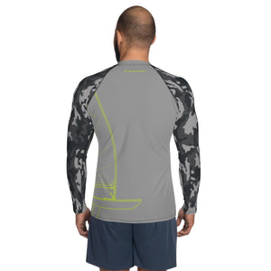 Boatbranding Men's Laser Rash Guard Sailing-Gift Regatta Yacht Sailing-Lifestyle Sailing-Apparel Nautical-Fashion Nautical-Gear