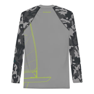 Boatbranding Men's Laser Rash Guard Sailing-Gift Regatta Yacht Sailing-Lifestyle Sailing-Apparel Nautical-Fashion Nautical-Gear