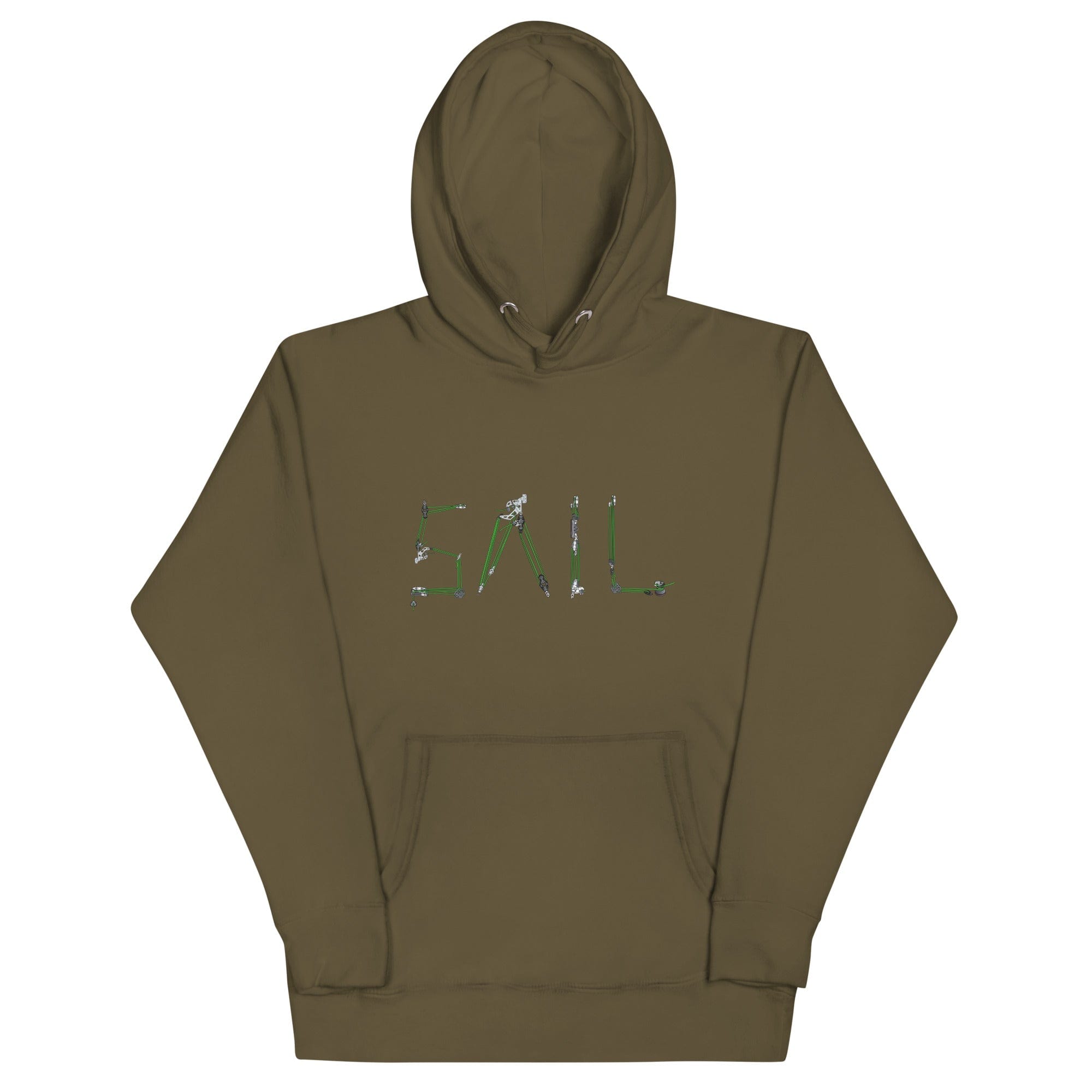 Boatbranding Military Green / S Sail Unisex Hoodie Sailing-Gift Regatta Yacht Sailing-Lifestyle Sailing-Apparel Nautical-Fashion Nautical-Gear