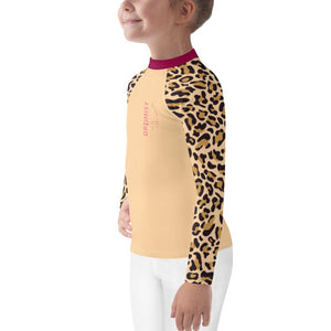 Boatbranding Optimist sailing design Kids girl Rash Guard  Animal print- Long Sleeve Sailing-Gift Regatta Yacht Sailing-Lifestyle Sailing-Apparel Nautical-Fashion Nautical-Gear