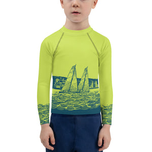 Boatbranding Rash Guard 2T Sailing design Kids unisex Rash Guard - Long Sleeve Sailing-Gift Regatta Yacht Sailing-Lifestyle Sailing-Apparel Nautical-Fashion Nautical-Gear