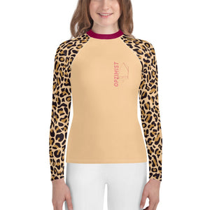 Boatbranding Rash Guard 8 Optimist sailing design Youth Girl animal print Rash Guard - Long Sleeve Sailing-Gift Regatta Yacht Sailing-Lifestyle Sailing-Apparel Nautical-Fashion Nautical-Gear