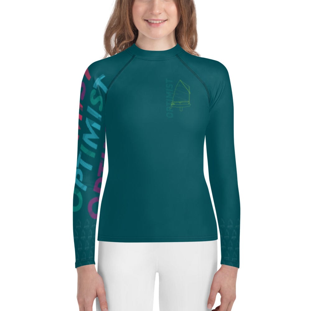 Boatbranding Rash Guard 8 Optimist sailing design Youth Unisex Rash Guard - Long Sleeve Sailing-Gift Regatta Yacht Sailing-Lifestyle Sailing-Apparel Nautical-Fashion Nautical-Gear