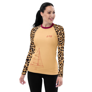 Boatbranding Rash Guard J70 yacht sailing design women's Rash Guard. Animal Print - Long Sleeve Sailing-Gift Regatta Yacht Sailing-Lifestyle Sailing-Apparel Nautical-Fashion Nautical-Gear