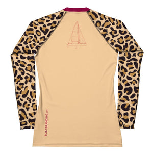 Boatbranding Rash Guard J70 yacht sailing design women's Rash Guard. Animal Print - Long Sleeve Sailing-Gift Regatta Yacht Sailing-Lifestyle Sailing-Apparel Nautical-Fashion Nautical-Gear